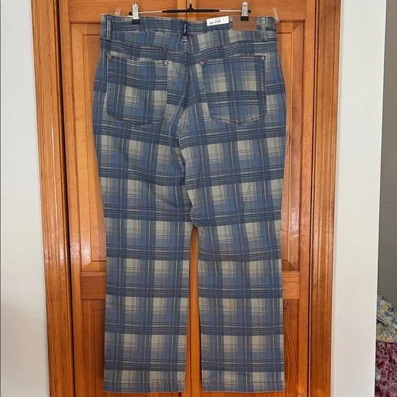 Judy Blue Plus Size Plaid High Waist Straight Leg Jeans 22W Blue & Tan Plain New - Picture 4 of 14